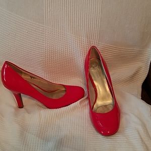 Patent Red Pumps